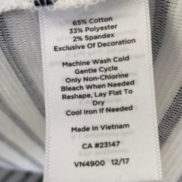 TALBOTS Career Dress Sheath Striped Braided Trim Navy White 4 Professional Chic - Picture 5 of 5